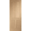 Double Sliding Door & Wall Track - Victorian 4 Panel Oak Shaker Door