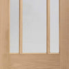 Two Sliding Doors and Frame Kit - Worcester Oak 3 Pane Door - Clear Glass - Unfinished
