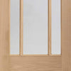 Two Sliding Doors and Frame Kit - Worcester Oak 3 Pane Door - Clear Glass - Prefinished