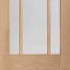 Two Folding Doors & Frame Kit - Worcester Oak 3 Pane 2+0 - Clear Glass - Unfinished