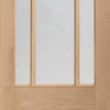Two Folding Doors & Frame Kit - Worcester Oak 3 Pane 2+0 - Clear Glass - Prefinished