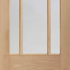 Single Sliding Door & Track - Worcester Oak 3 Pane Door - Clear Glass - Unfinished