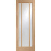 Four Folding Doors & Frame Kit - Worcester Oak 3 Pane 3+1 - Clear Glass - Prefinished