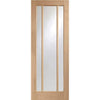 Two Sliding Doors and Frame Kit - Worcester Oak 3 Pane Door - Clear Glass - Prefinished