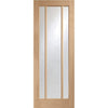 Top Mounted Black Sliding Track & Door - Worcester Oak 3 Pane Door - Clear Glass - Prefinished