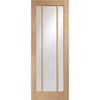 Sirius Tubular Stainless Steel Sliding Track & Worcester Oak 3 Pane Door - Clear Glass - Prefinished