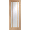 Six Folding Doors & Frame Kit - Worcester Oak 3 Pane 3+3 - Clear Glass - Unfinished