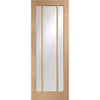 Five Folding Doors & Frame Kit - Worcester Oak 3 Pane 3+2 - Clear Glass - Prefinished