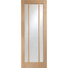 Two Folding Doors & Frame Kit - Worcester Oak 3 Pane 2+0 - Clear Glass - Unfinished