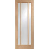 Bespoke Worcester Oak 3L Glazed Single Frameless Pocket Door Detail - Prefinished