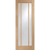 ThruEasi Oak Room Divider - Worcester Clear Glass Unfinished Door Pair with Full Glass Sides