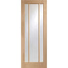 Single Sliding Door & Track - Worcester Oak 3 Pane Door - Clear Glass - Unfinished