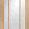 Three Folding Doors & Frame Kit - Worcester Oak 3 Pane 2+1 - Clear Glass - Unfinished