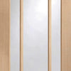 Bespoke Thruslide Surface Worcester Oak 3 Pane Glazed - Sliding Double Door and Track Kit