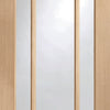 Worcester Oak 3 Pane Single Evokit Pocket Door Detail - Clear Glass