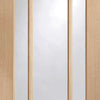 Single Sliding Door & Track - Worcester Oak 3 Pane Door - Clear Glass - Unfinished