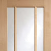 Two Folding Doors & Frame Kit - Worcester Oak 3 Pane 2+0 - Clear Glass - Prefinished