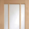 Six Folding Doors & Frame Kit - Worcester Oak 3 Pane 3+3 - Clear Glass - Prefinished