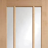 Bespoke Worcester Oak 3L Glazed Double Frameless Pocket Door Detail - Prefinished