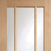 Simpli Double Door Set - Worcester Oak 3 Pane Door - Clear Glass - Prefinished