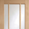 Single Sliding Door & Track - Worcester Oak 3 Pane Door - Clear Glass - Unfinished