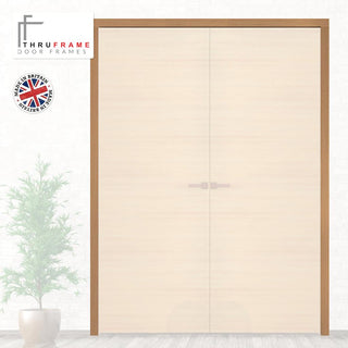 Image: Thruframe Interior Oak Veneered Prefinished Door Lining Frame - Suits Standard Size Double Doors