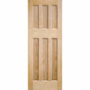 Single Sliding Door & Wall Track - DX 60's Nostalgia Oak Panel Door - Unfinished