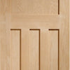 Three Folding Doors & Frame Kit - DX Oak 1930's Panel 2+1 - Unfinished