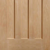Four Folding Doors & Frame Kit - 1930's Oak Solid 3+1 - Frosted Glass - Unfinished