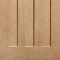 Four Folding Doors & Frame Kit - 1930's Oak Solid 3+1 - Frosted Glass - Unfinished