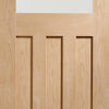 Four Folding Doors & Frame Kit - 1930's Oak Solid 3+1 - Frosted Glass - Unfinished