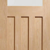 Bespoke DX Oak 1930's Style Glazed Single Frameless Pocket Door Detail