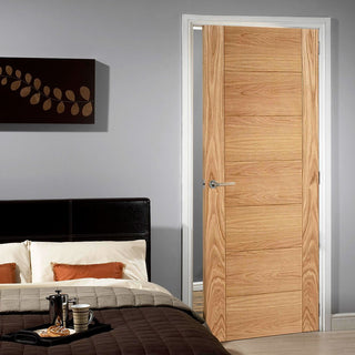 Image: door set kit carini 7p oak flush door prefinished