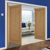 Three Folding Doors & Frame Kit - 1 Panel Inlay Flush Oak 2+1 - Prefinished
