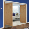 Three Folding Doors & Frame Kit - 1 Panel Inlay Flush Oak 2+1 - Prefinished
