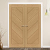 Torino Oak Internal Door Pair - 1/2 Hour Fire Rated - Prefinished