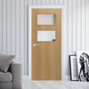 Bespoke Fire Door - Flush American White Oak Veneer - 30 Minute Fire Rated - Clear Glass - 02 - Prefinished