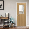Bespoke Fire Door - Flush American White Oak Veneer - 30 Minute Fire Rated - Clear Glass - 01 - Prefinished