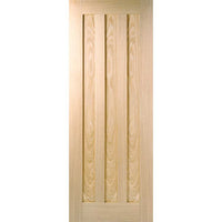 Double Sliding Door & Wall Track - Idaho 3 Panel Oak Doors - Prefinished