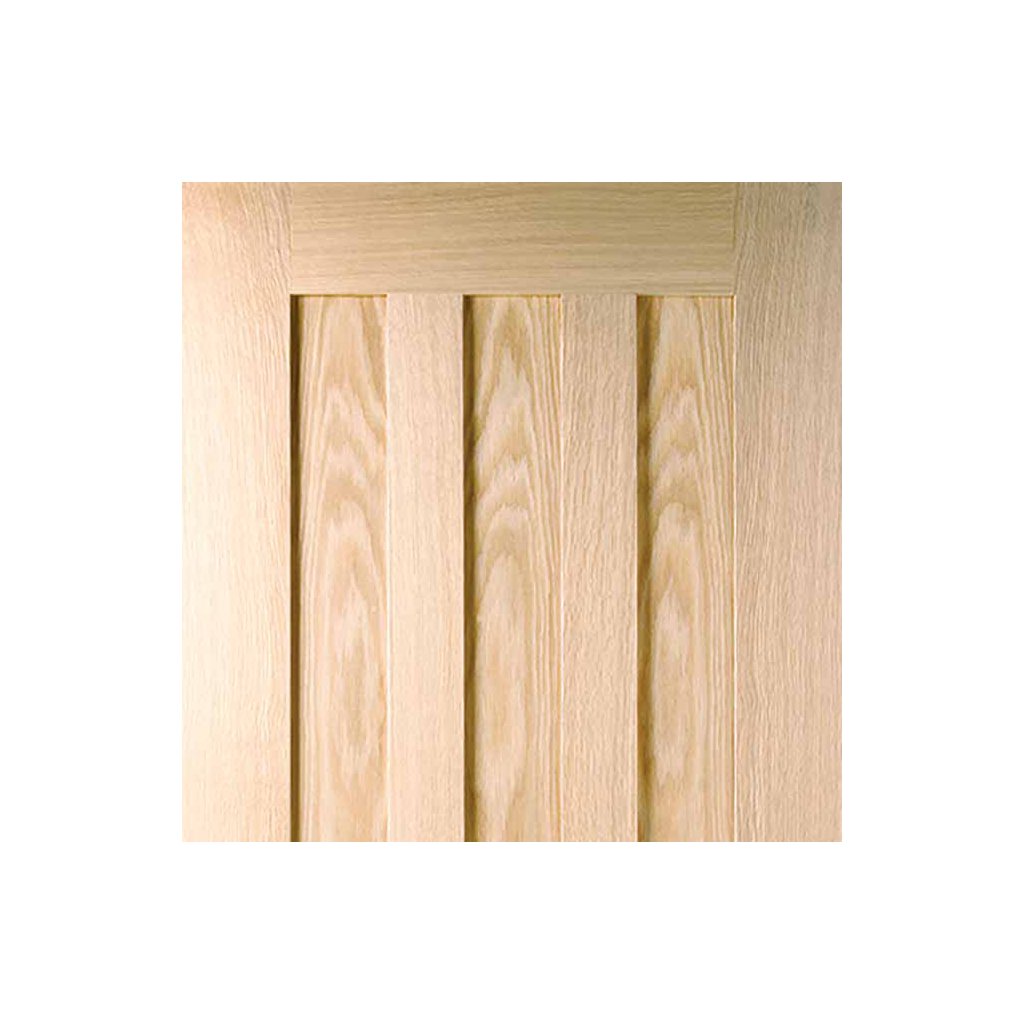 Single Sliding Door & Wall Track - Idaho 3 Panel Oak Door - Prefinished