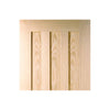 Three Sliding Wardrobe Doors & Frame Kit - Idaho 3 Panel Oak Door - Unfinished