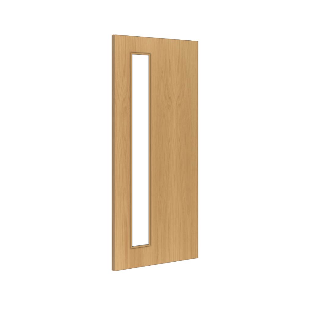 Bespoke Fire Door - Flush American White Oak Veneer - 30 Minute Fire Rated - Clear Glass - 06 - Prefinished