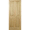 Oak Fire Door, Regency 4 Panel - No Raised Mouldings - 1/2 Hour Fire Rated