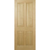 Top Mounted Black Sliding Track & Door - Regency 4 Panel Oak Door - Prefinished