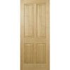Single Sliding Door & Track - Regency 4 Panel Oak Door - Prefinished