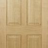 FD30 Fire Door, Regency 4 Panel Oak Door - No Raised Mouldings - 1/2 Hour Fire Rated - Prefinished