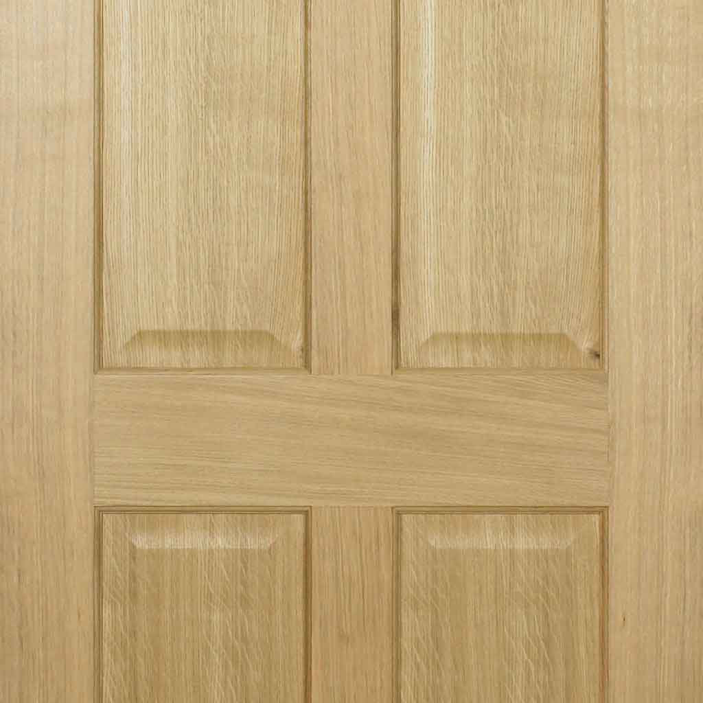 Double Sliding Door & Track - Regency 4 Panel Oak Doors - Prefinished