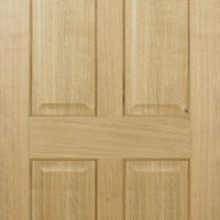 Regency 4P Oak Evokit Pocket Fire Door Detail - 30 Minute Fire Rated - No Raised Mouldings - Prefinished