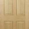 FD30 Fire Door, Regency 4 Panel Oak Door - No Raised Mouldings - 1/2 Hour Fire Rated - Prefinished