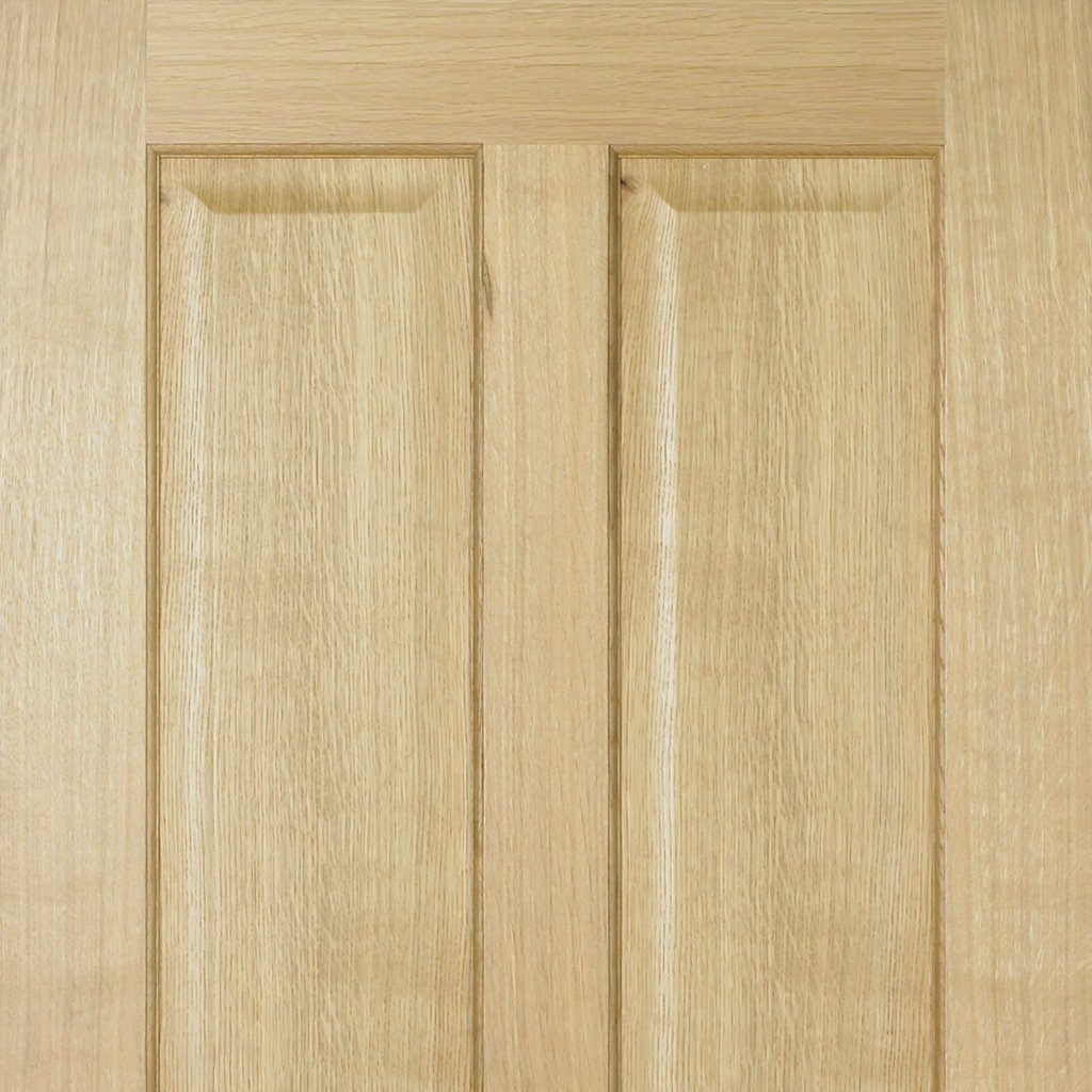 FD30 Fire Door, Regency 4 Panel Oak Door - No Raised Mouldings - 1/2 Hour Fire Rated - Prefinished